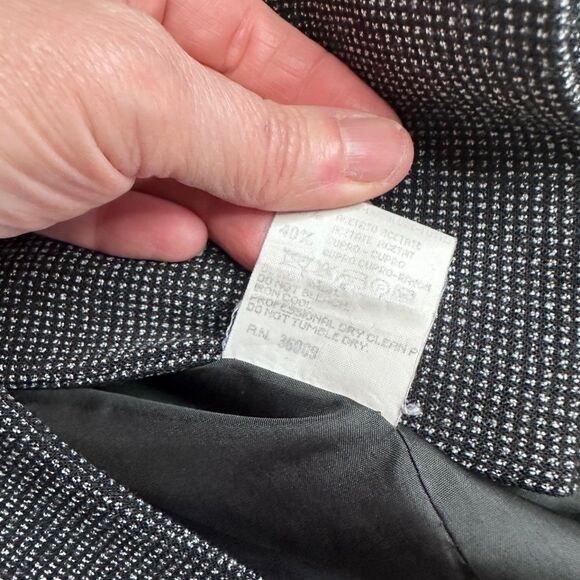 Calvin Klein Textured Blazer Jacket Black White Made in Italy Women’s Small - Picture 5 of 7